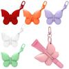 Silicone Butterfly Shaped Lip Balm Holder Keychain Cute Design Multiple Colors Perfect For Handbag Backpack Daily Travel Use