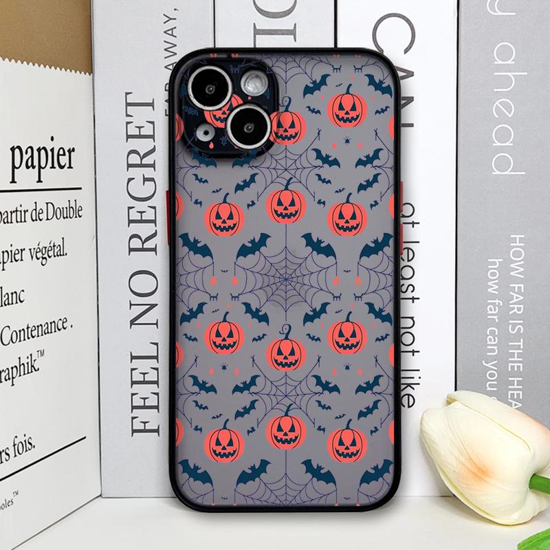 Cartoon Halloween Pumpkin Ghost Bat Pattern Phone Case for IPhone 11 12 13 14 16 15 Pro Max Mini XS X XR 7 8 Plus SE2 Back Cover
