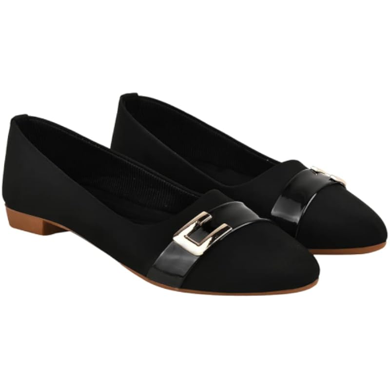 Shoetopia Comfortable Stylish Black Ballerinas For Women & Girls /Uk3