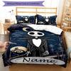 3pcs Custom Name The Nightmare Before Christmas Bedding Set Duvet Cover Closure Includes 1 Duvet Cover & 2 Pillowcases, Soft and Comfortable for All S