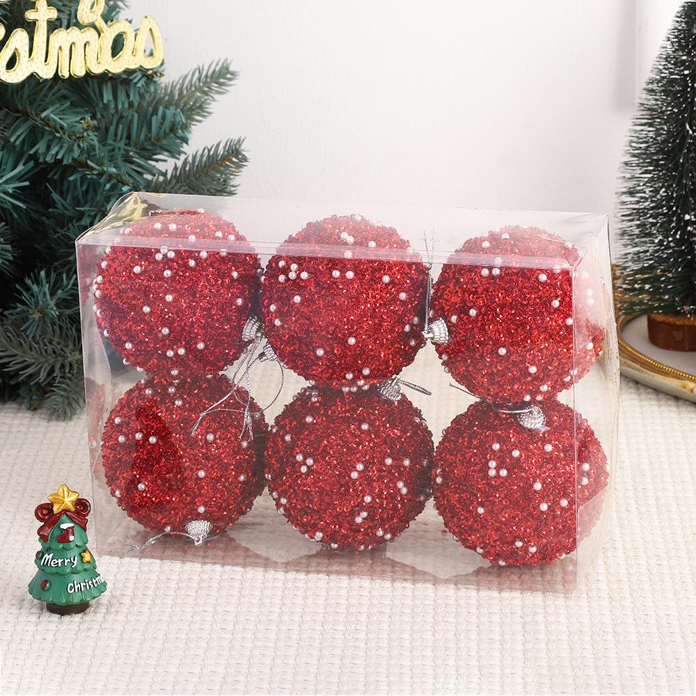 

Трансграничные рождественские шары: Креативные украшения для праздничной вечеринки Set of 6 (8 CM) красный