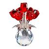 Faux Crystal Rose Flower Ornament Handmade Bouquet Figurine Mini Flower Vase Decoration Wife Girlfriend Women Wedding Anniversary Birthday Gift