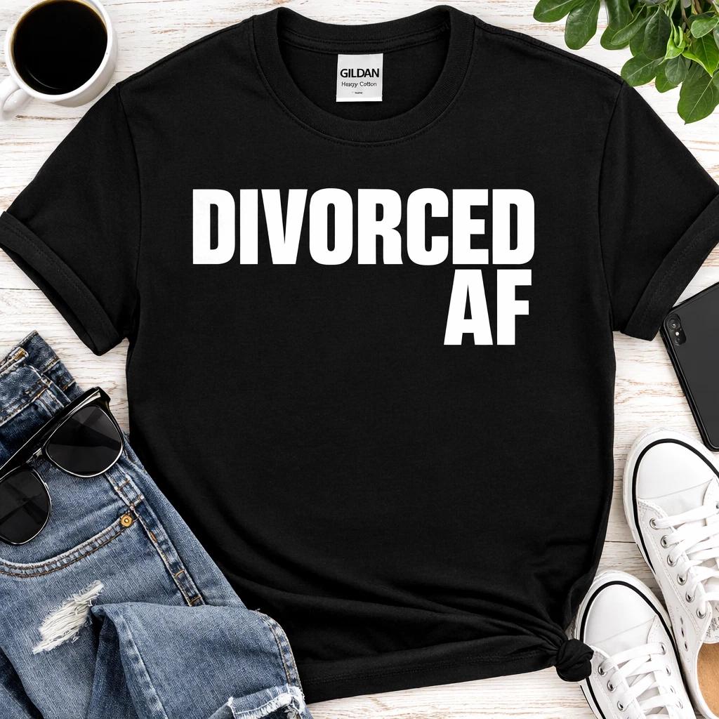 Divorced AF Shirt Funny Breakup Tee Valentines Day Gift Divorce Party Shirt 2XL