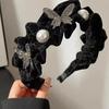 Pleated Fabric Butterfly Hairbands For Women French Elegant Temperament Headband  Hair Accessories