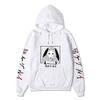 Kakegurui Runa Yomozuki Hoodie Unisex Fleece Sweatshirt Black White Anime Portrait Japanese Text Sleeve Autumn Winter Pullover