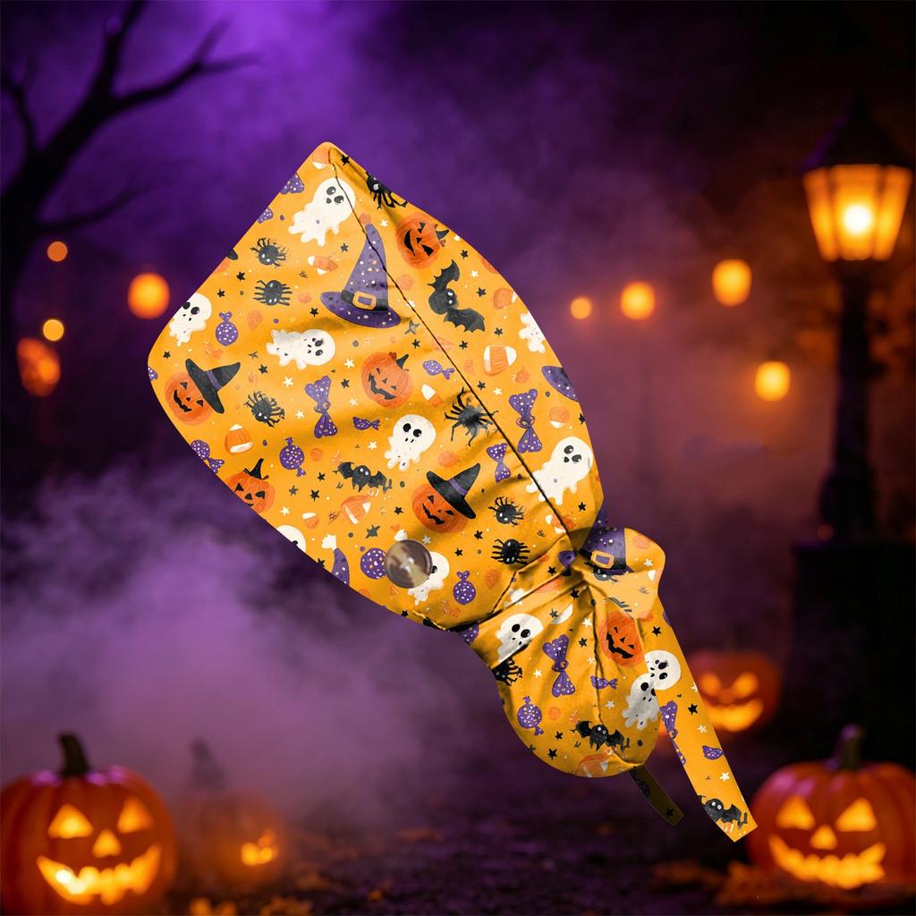 Women's Casual Halloween Printed Work for Ponytail, Shower and Hair Wrap