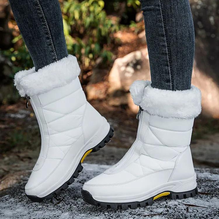 

Women s Winter Warm Snow Boots Plus Fleece Cotton Shoes 41 білий