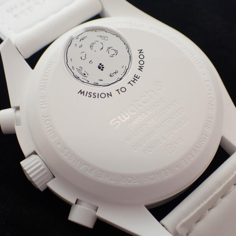 Omega SO33W700 Relojes cerámica/Nylon para hombre esfera blanca