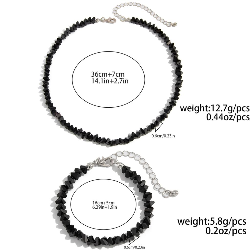 Salircon Exquisite Y2K Irregular Crystal Necklace Bracelet Set Women Trendy Charm Adjustable Clavicle Chain Wedding Jewelry Gift