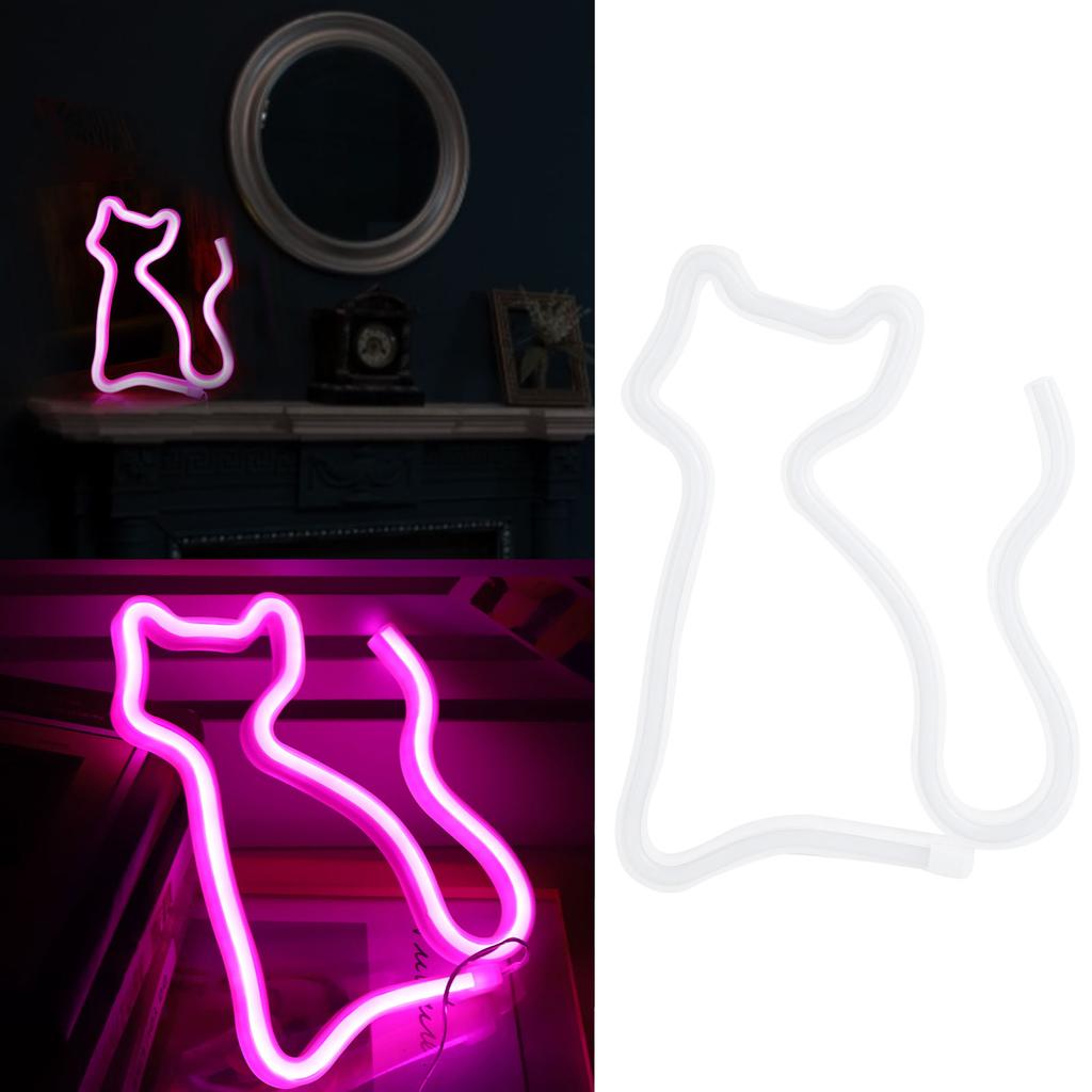 Cat Shape Neon Light Innovative Decorative Night Light for Home Party Bar Dormitory Decoration