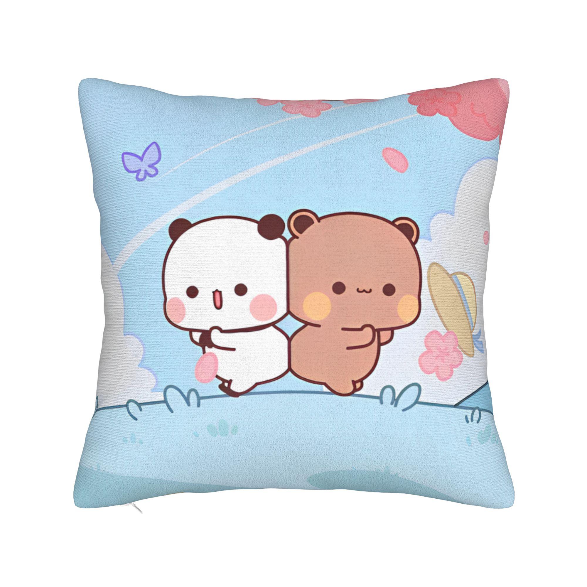 

Bubu Yier Beer Cartoon Square Pillow Covers Polyester Couch Cushion Cover Funny Decor Throw Pillow Case 4545 30x30cm 12x12in