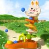 Rotating Design Rabbit Rail Car Ball Toys Press Mechanism Track Turn Around Toy  Toddler Activities