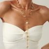 Design Wind-Sensitive Metal Bow Necklace, Niche Imitation Pearl Chain Fringed Long Necklace
