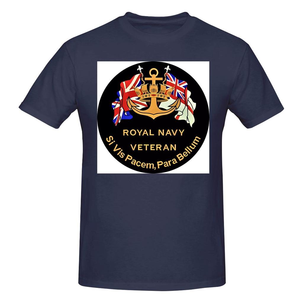Royal Navy Veteran Badge American Style Tshirt Simple Korean Style Antibacterial Tees