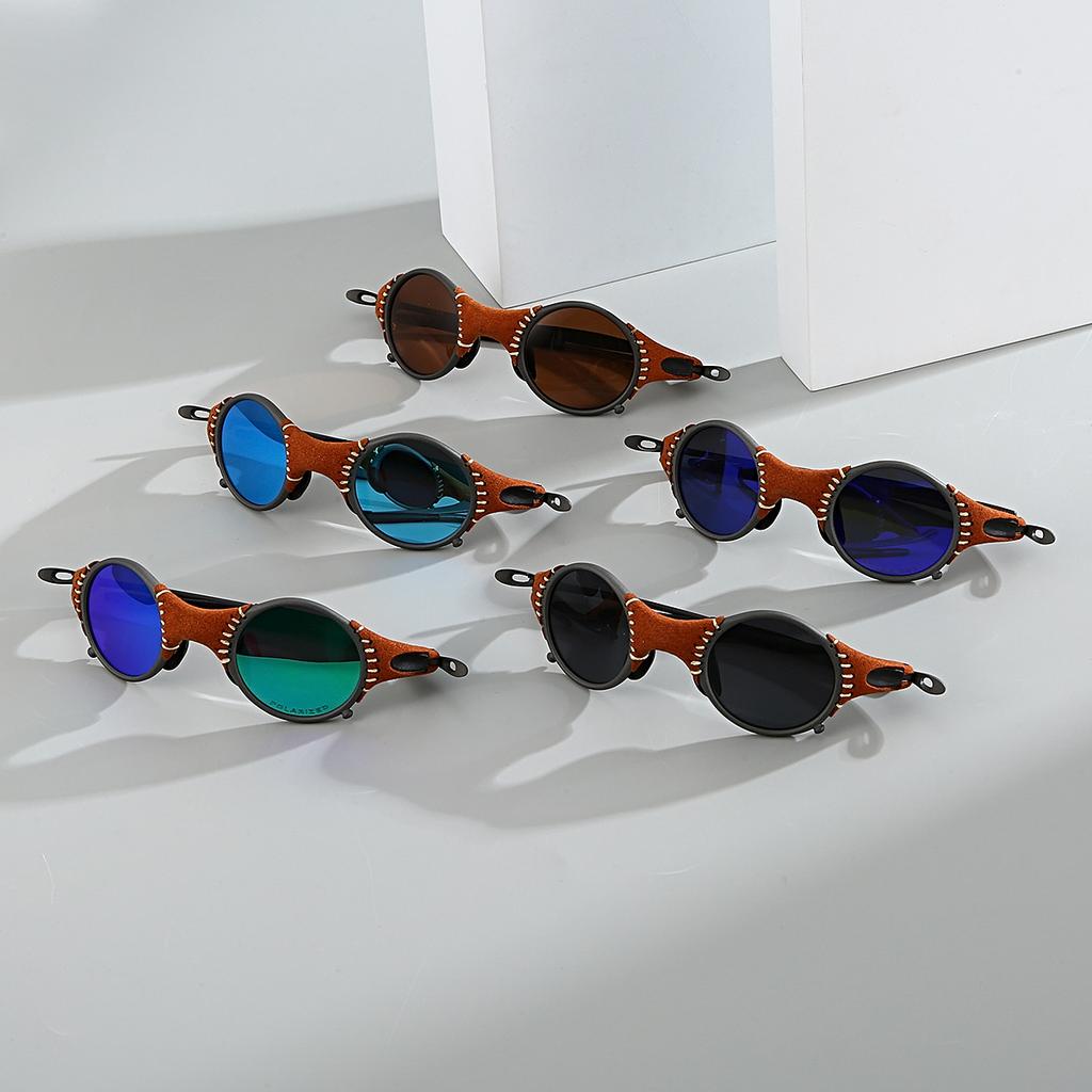 Polarized Cycling Sunglasses Metal Sun Glasses Round Frame UV400 Sunglasses Men Women Outdoor Sports Driving Goggles Bicycle 4
