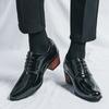 New men's lace up Oxford shoes 2024 genuine leather high heels club classic pointed casual fashion shoes new style