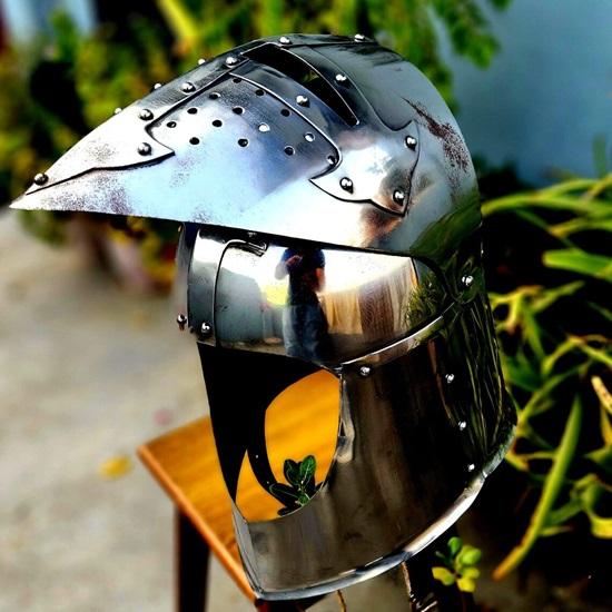 Crusader Knight Armor Helmet Medieval Templar Helmet Iconic Crusader Style Cosplay, LARP, Halloween Costume Best gift for Love Once.