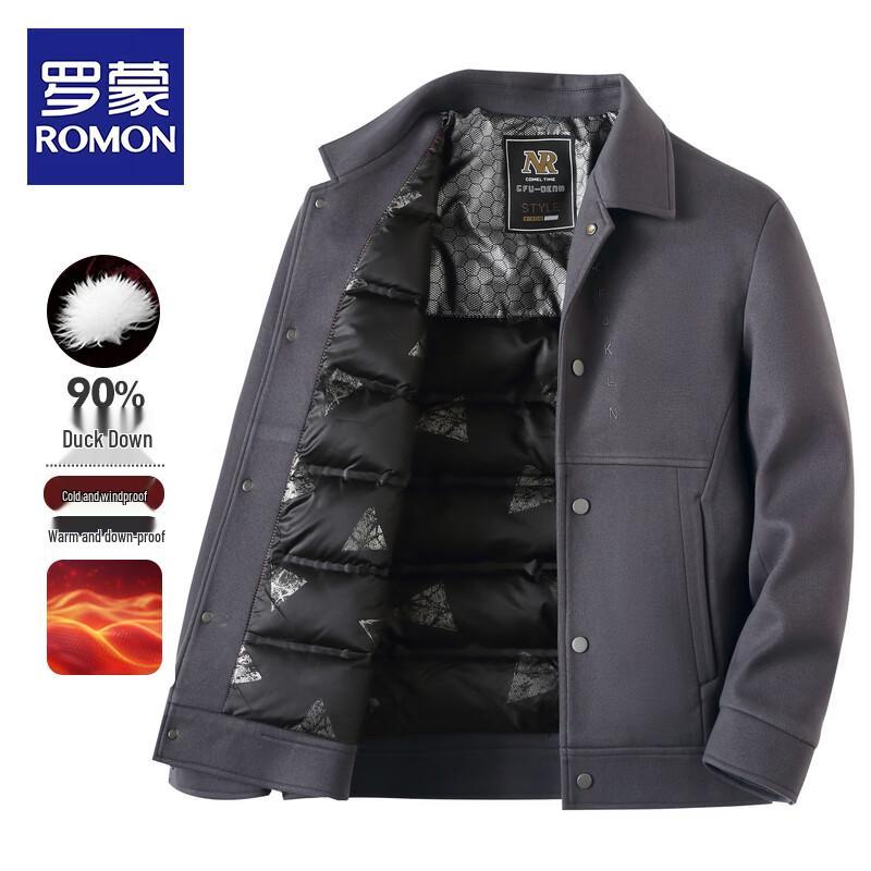 ROMON Men's Classic Winter Lapel Down Jacket