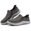 Skechers Fashionable Personality Trendy Versatile Low-Top Walking Shoes Men sneaker Black Gray 205604-BLK