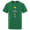 Cosmic Solar System Planets Print Short Sleeve Men Street Casual Tee Clothing Loose Oversized T Shirt Male Summer Cotton Tops