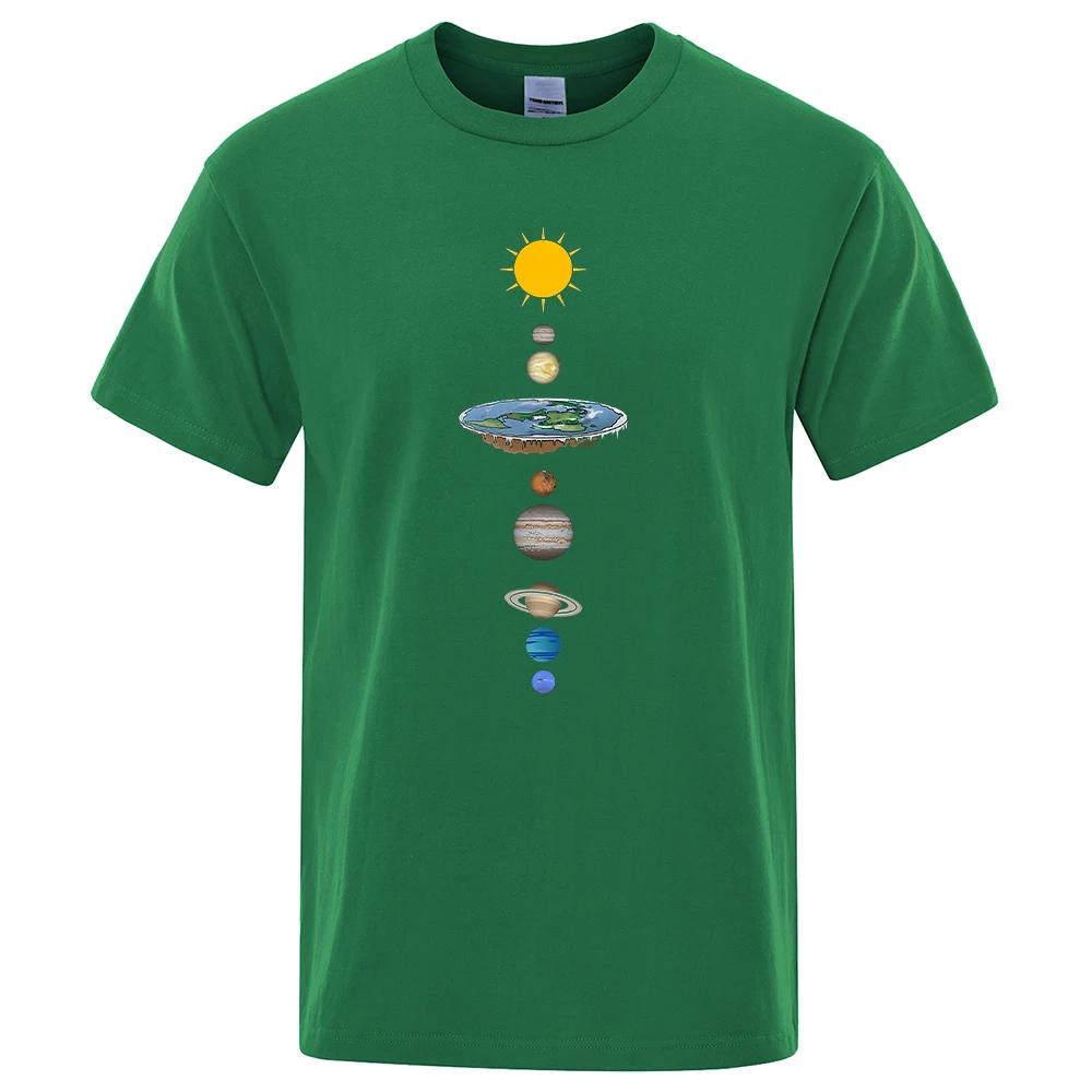 Cosmic Solar System Planets Print Short Sleeve Men Street Casual Tee Clothing Loose Oversized T Shirt Male Summer Cotton Tops