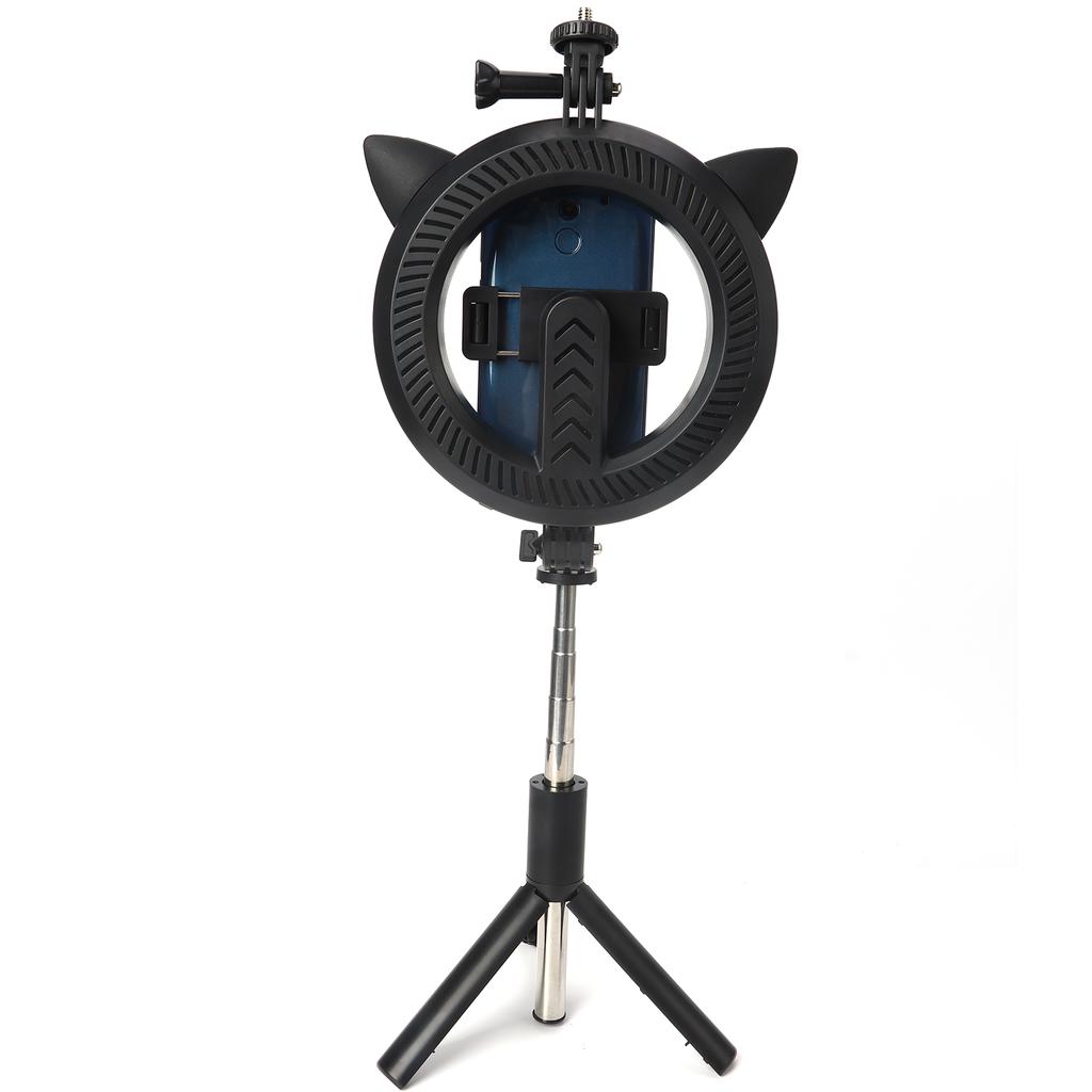 Selfie Stick with Cat EarShaped Fill Light Wireless Bluetooth Teacher Online Class Live