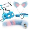 Niedlicher Fuchsschwanz Anal Plug Maske Katzenohren Stirnbänder Set Erotikspiele Nippelclip Halsband Erotik Cosplay Sexspielzeug für
