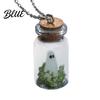 Halloween Ghost Necklace Glow-in-the-Dark In Bottle Pendant And Charm Earrings