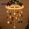 Festliche Veranda-Eingangsdekorationen Weihnachtsbaum-Hängeornament mit LED-Lichtern Beleuchteter Anhänger Stern-Topper Leuchtend für Innenbereich Terrasse Weihnachten für