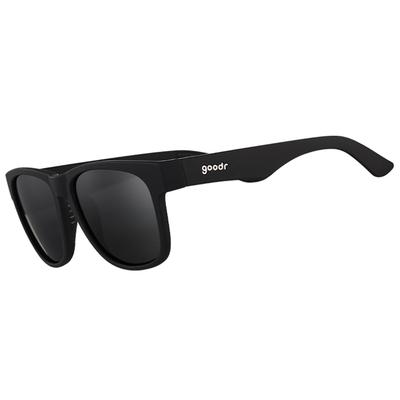 Goodr Onyx Polarized Unisex Black Solid Black UV400 Sunglasses, Frame, Non-Reflective Lenses, Protection, Non-Slip, Anti-Slip, Black., Black/White