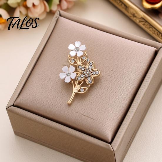 Clothing Decoration Pin Rhinestone Flower Brooch Pin, Bling Floral Lapel Coats Jewelry for Women, Coat Shirt Sweater Dress Decorative Accessory