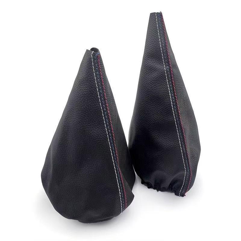 HQ Car Shift Gear Stick Dust-proof Cover for BMW E30 E36 E34 E46 Z3 Manual Models Handbrake Handle Faux Leather Cover