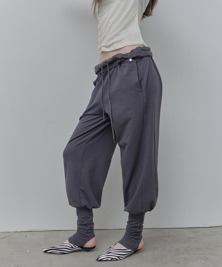 Pilse Rolled Waist Warmer Pants, Charcoal
