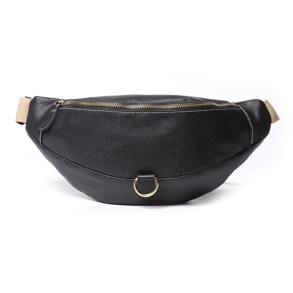 Men'S Genuine Leather Breast Bag First Layer Leather Casual Versatile Messenger Bag Large Capacity Mobile Phone Bag Men'S Bag