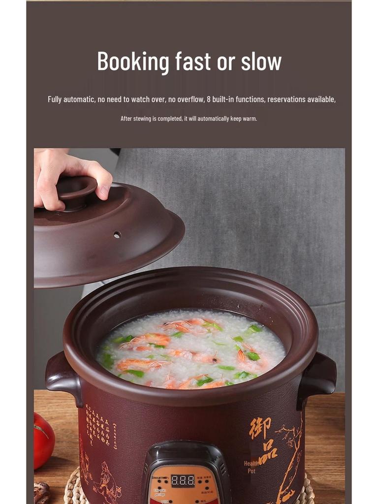 Vollautomatischer elektrischer Schongarer: Keramik-Suppentopf für Brei und multifunktionales Gesundheitskochen.