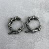 Hiphop Punk Snake Tangled Hoop Earrings for Men Women Vintage Black Geometric Circular Ear Buckle Rock Rap Jewelry Gift