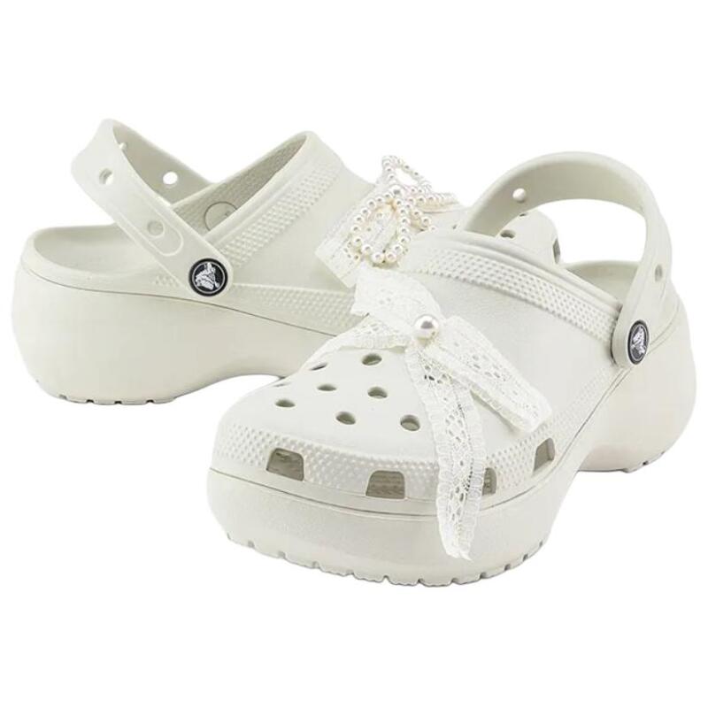 Crocs Pearl Lace Cloud Hole Shoes Women's White