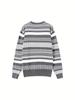 Men's Striped Color Block Knitted Pullover Sweater - 2025 Autumn/Winter Collection