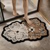 Light Luxury 3D Floral Irregular Shape Diatom Mud Floor Mat - Water-Absorbent, Quick-Drying, Easy Care for Bathroom/Toilet