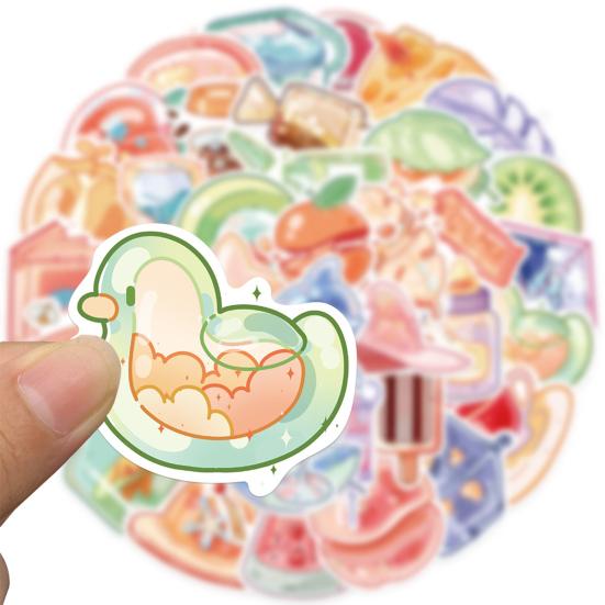 Stylish Laptop Stickers Dessert Fruit Decoration Self-adhesive Hand Account Journal Album Cartoon