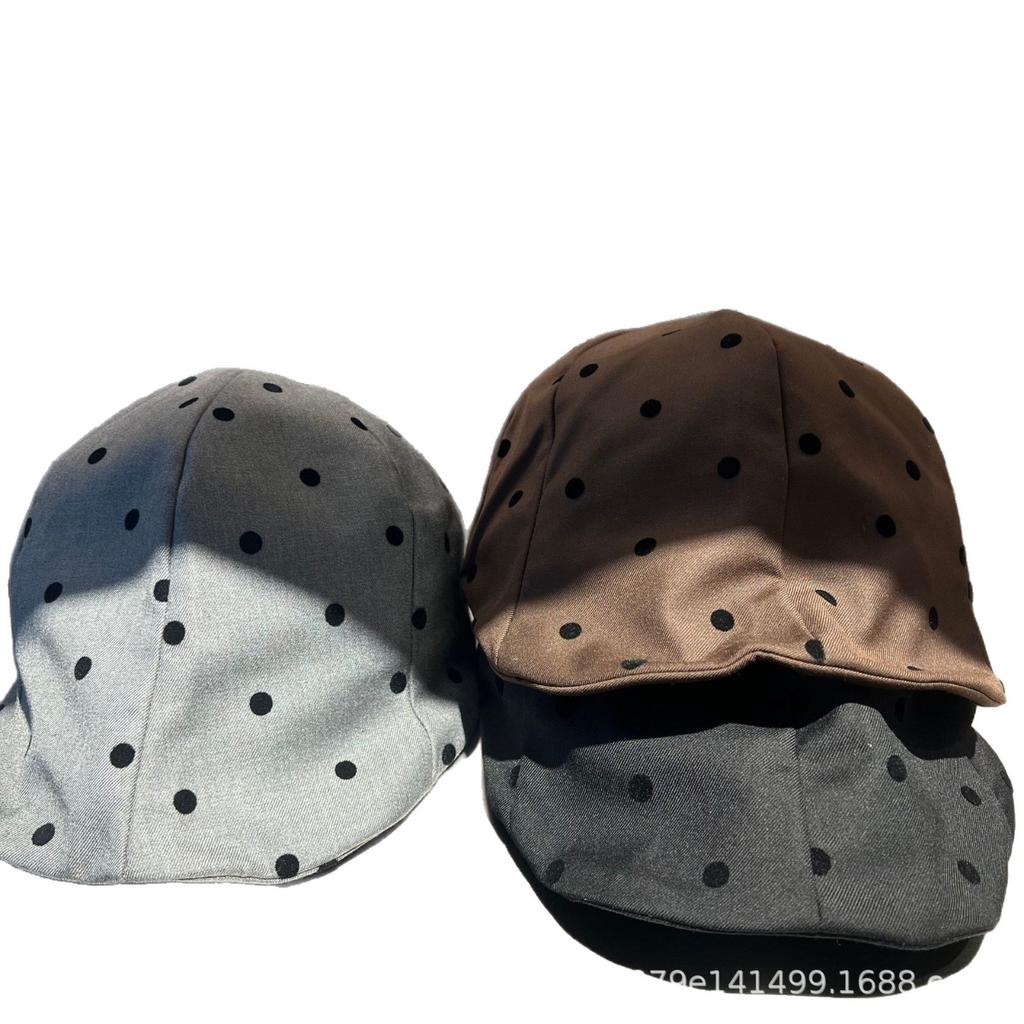 Polka dot soft brim beret women's forward hat new versatile face small sun hat literary and retro painter hat tide