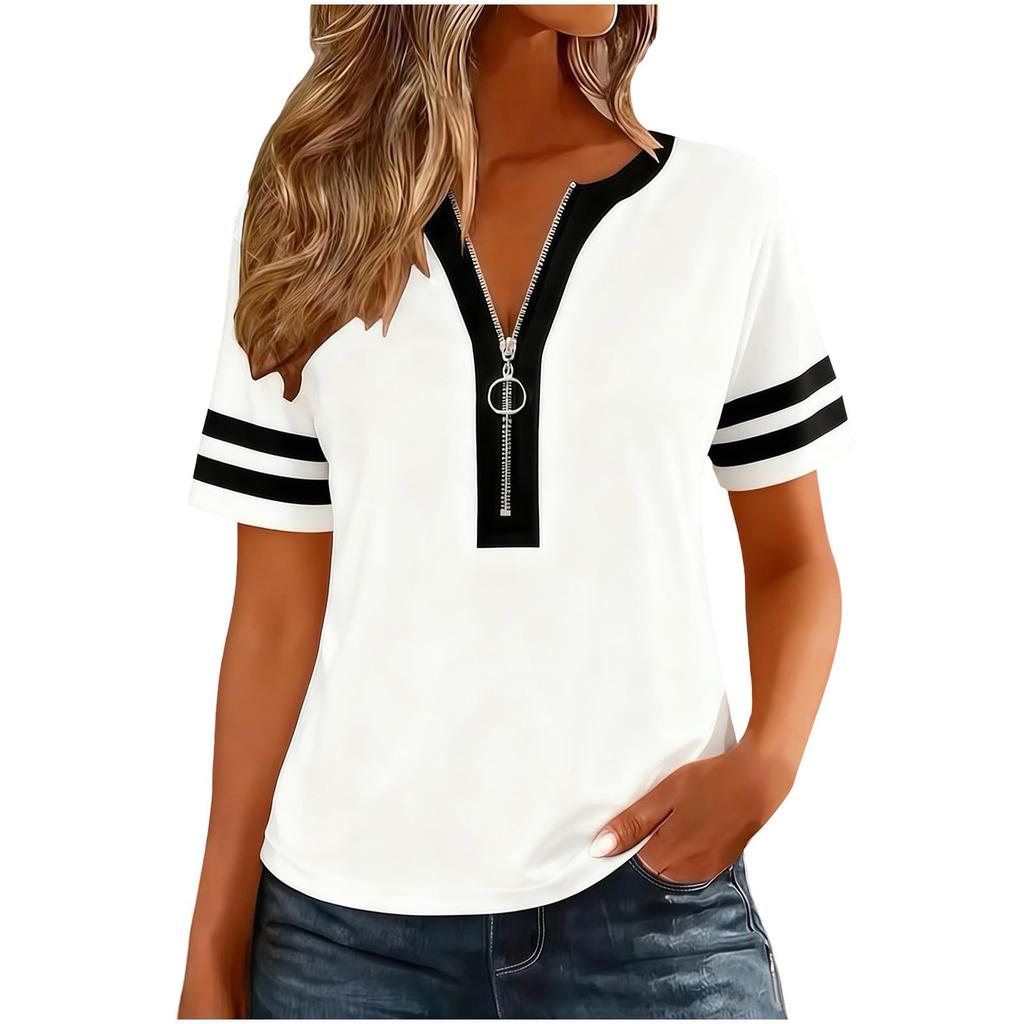 Women's Knit  Short,Sleeve Top Casual Comfortable  Blouse