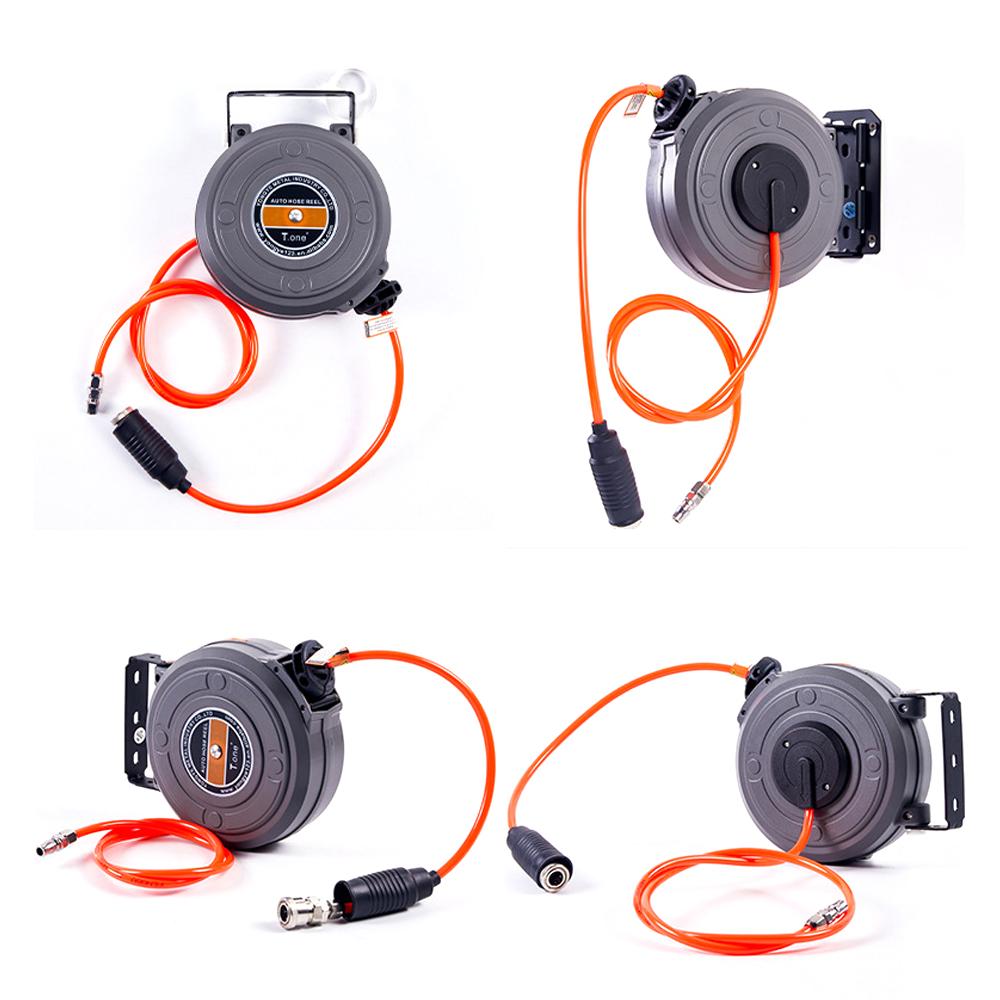 6mm Automatic Retractable Hose Reel Car Wash Garden Irrigation Water Tube Holder Wall Mount High Pressure Waterpipes