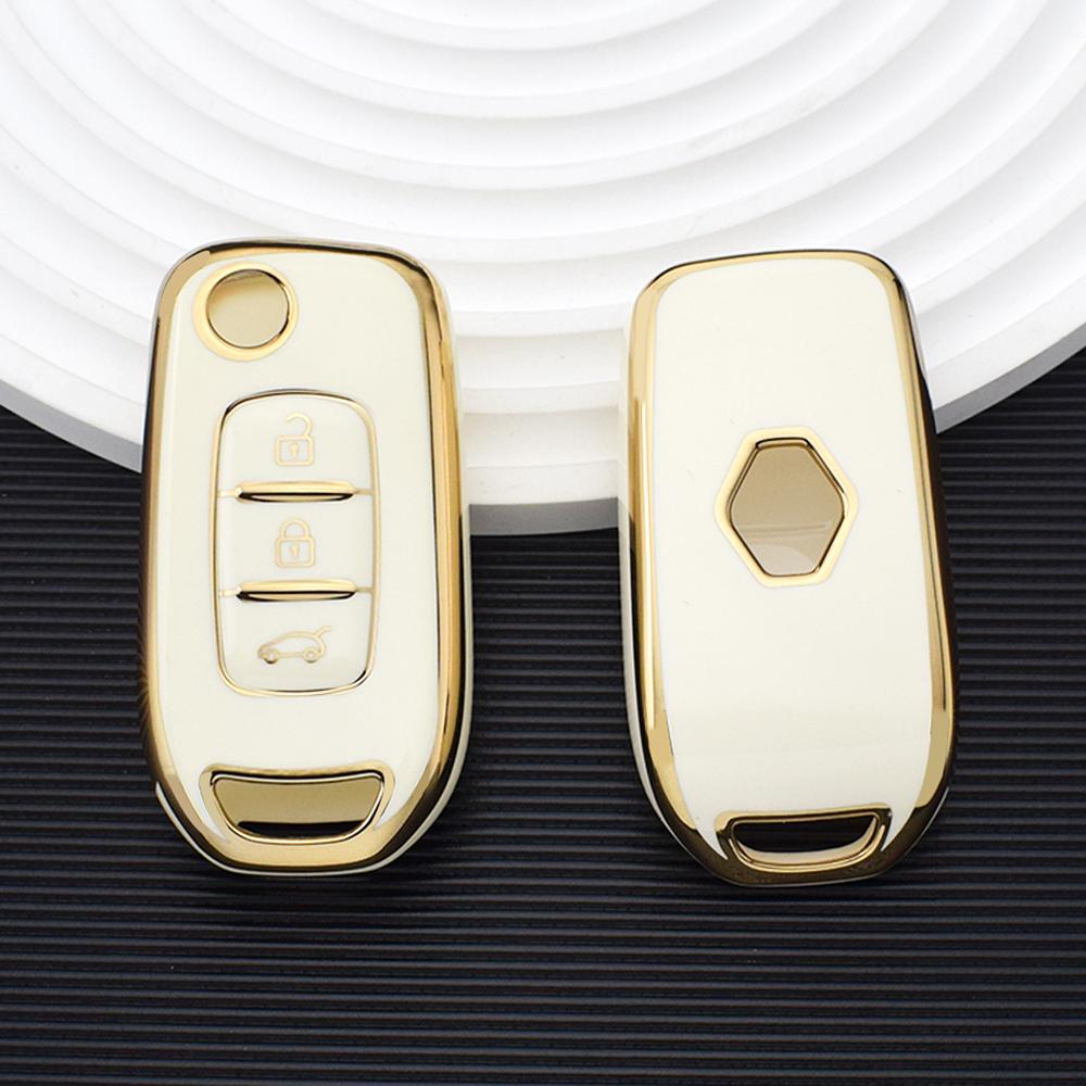 Auto Skall Fob For Renault Kadjar Captur Megane Sandero Stepway Logan Clio 5 Arkana Myk TPU Bil Flip Nøkkelkasse Deksel