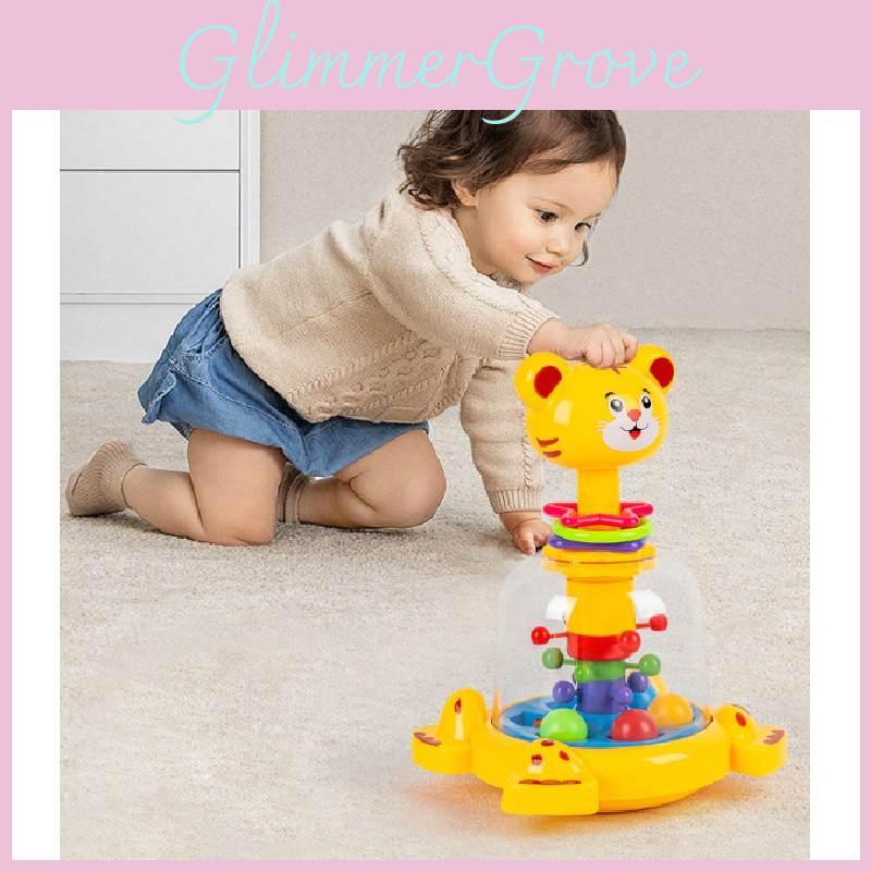 Baby Educational Push Giraffe Jumping Ball With Rolling Beads For Kids Playroom