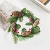 Artificial Flower Christmas Garland Green Leaf Candlestick Wreath  Christmas Decor
