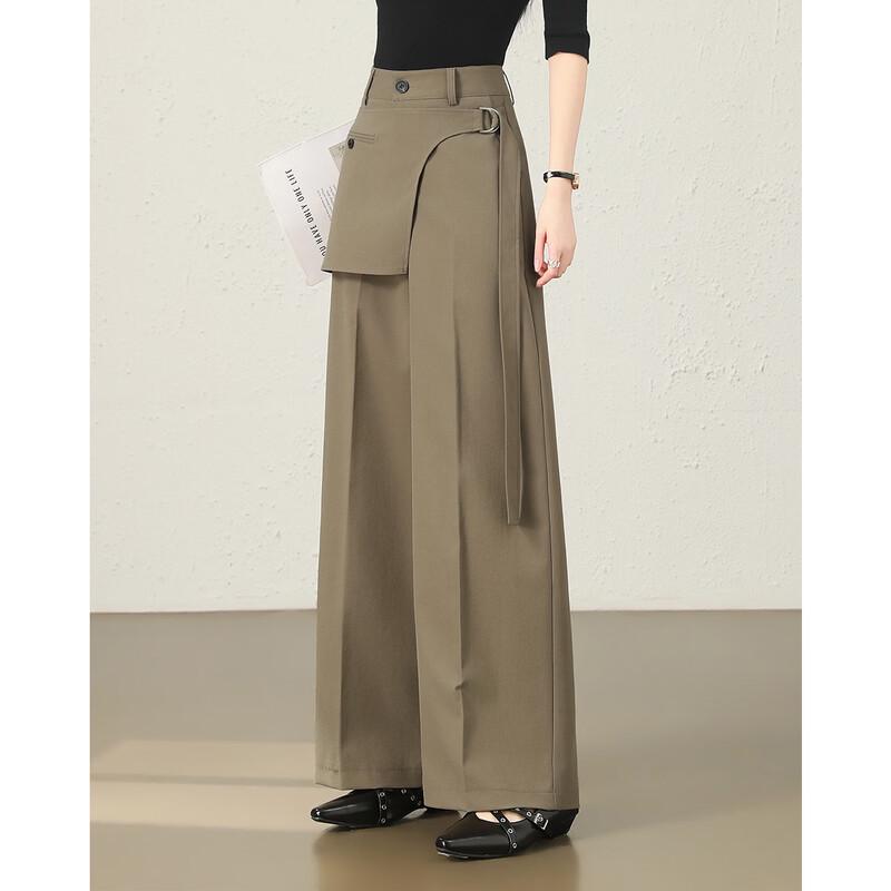 TERRE BLEUE Women s Casual Wide-Leg Suit Pants L