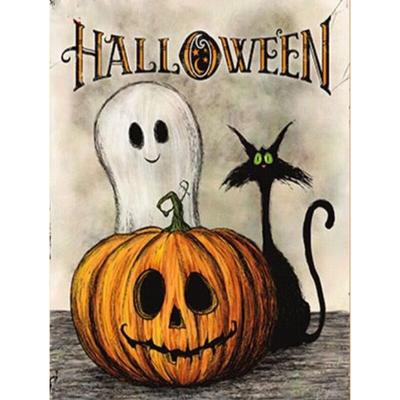 Diamentowe malowanie Halloween Diamentowy obraz z kreskówek Haft dyniowy Pełny okrągły obraz diamentowy Duch