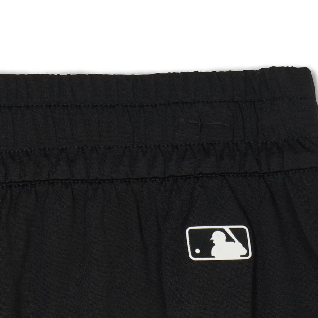 Calças Casuais Soltas de Cintura Média Listradas do MLB New York Yankees Unissex Pretas 3APTB1143-50BKS