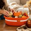 Cesto Portatutto in Corda di Cotone Intrecciata con Ricamo di Zucca, Decorazione Autunnale per Casa per Scaffale del Soggiorno